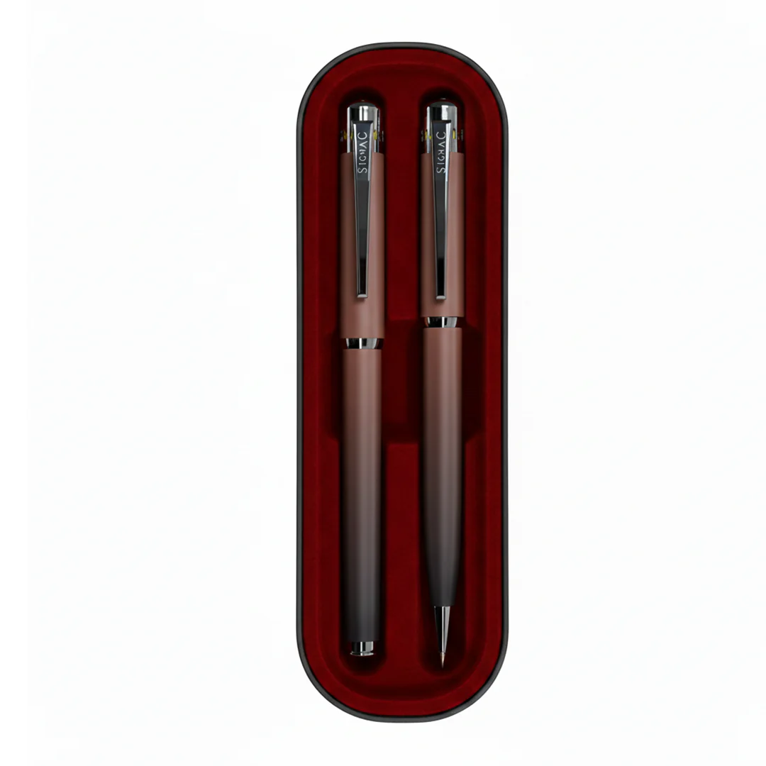 India's 1st - (Midnight Chocolate Fragrance Infused) Ombre Shade Metallic Roller & Ball Pen Set - Image 13
