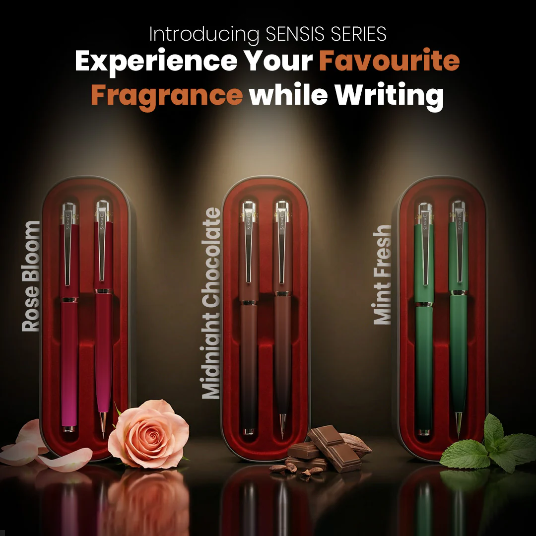 India's 1st - (Mint Fresh Fragrance Infused) Ombre Shade Metallic Roller Pen - Image 7