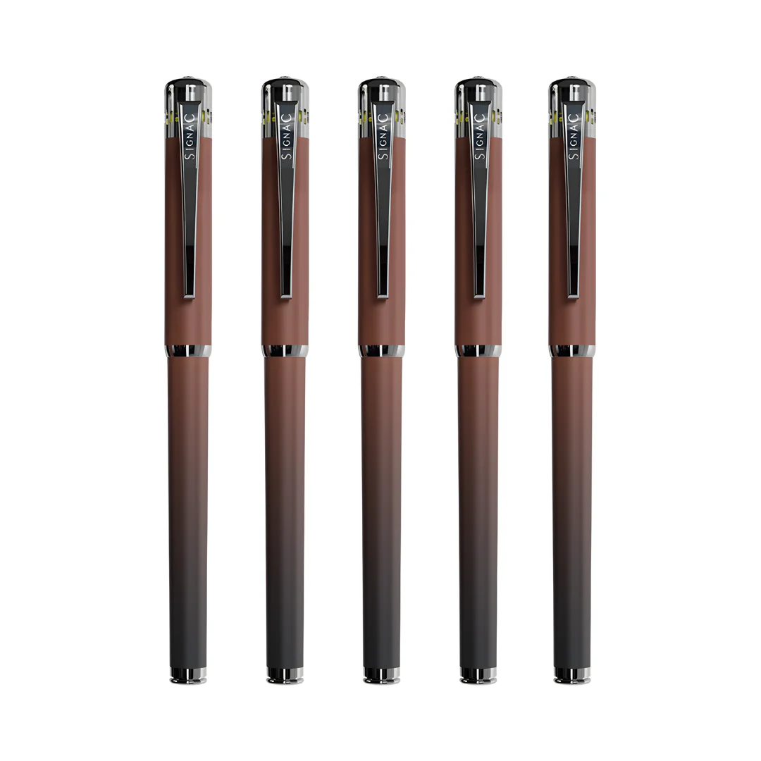 India's 1st - (Midnight Chocolate Fragrance Infused) Ombre Shade Metallic Roller Pen - Image 28