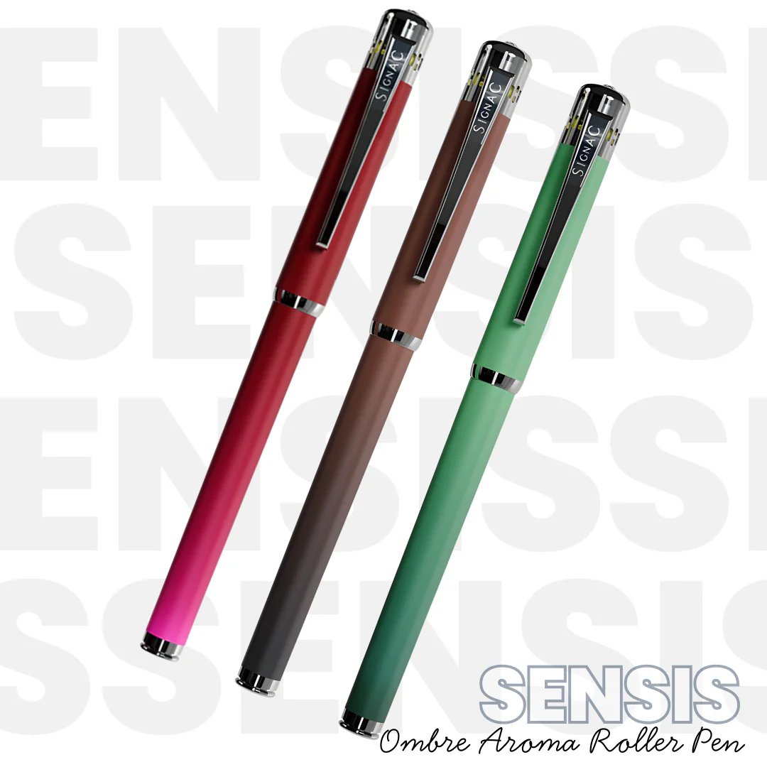 India's 1st - (Mint Fresh Fragrance Infused) Ombre Shade Metallic Roller Pen - Image 3