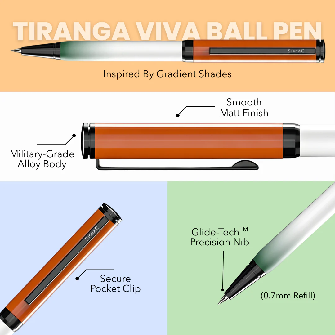 Signac Tiranga Viva Roller & Ball Pen Set – 77th Republic Edition - Image 18