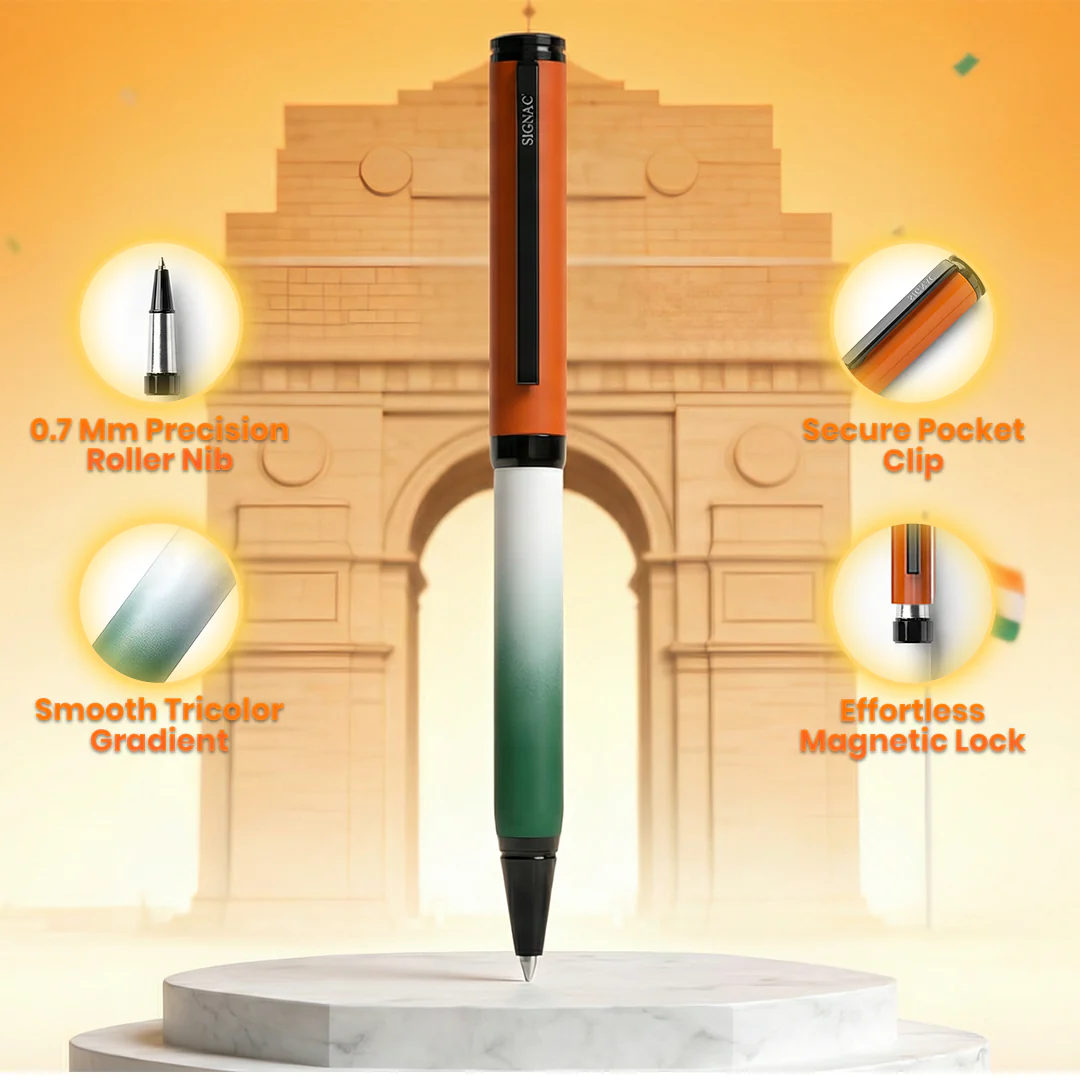 Signac Tiranga Viva Metal Roller Pen – 77th Republic Edition - Image 9