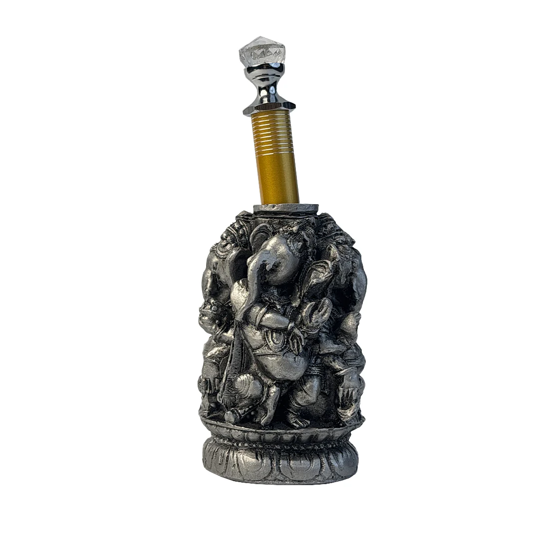 Silver Four Ganesh Pen Stand with Crystal Top Pen - Image 6