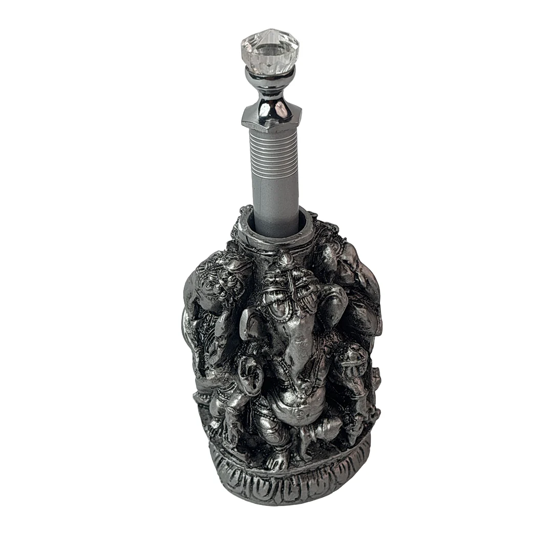 Silver Four Ganesh Pen Stand with Crystal Top Pen - Image 7