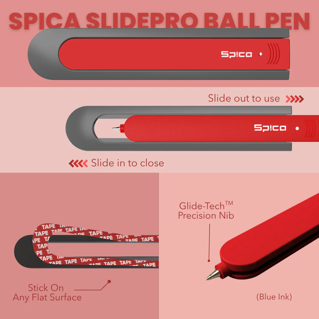 Spica SlidePro Multipurpose Utility Ball Pen (Pack of 16) - Image 10