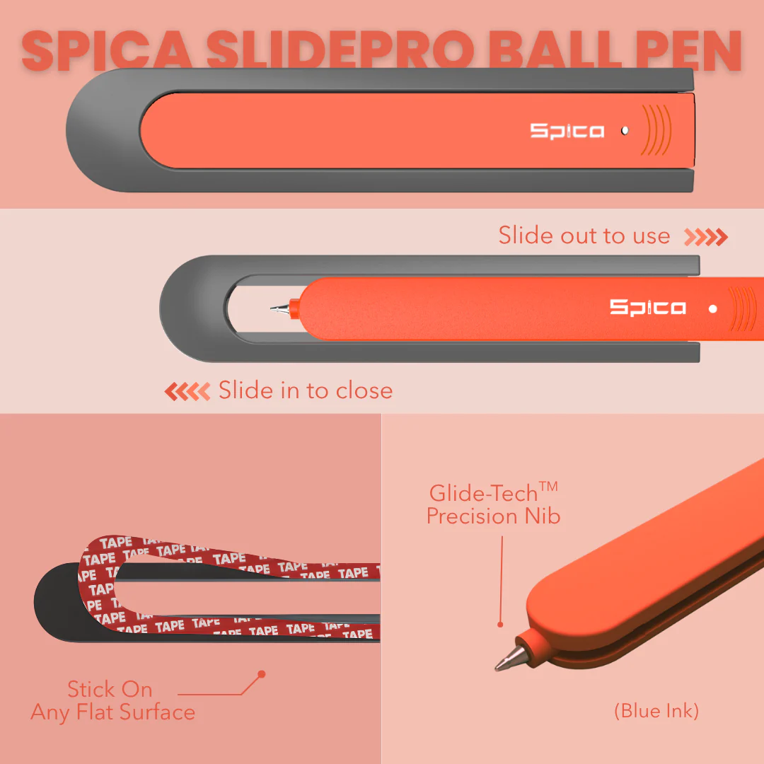 Spica SlidePro Multipurpose Utility Ball Pen (Pack of 16) - Image 12