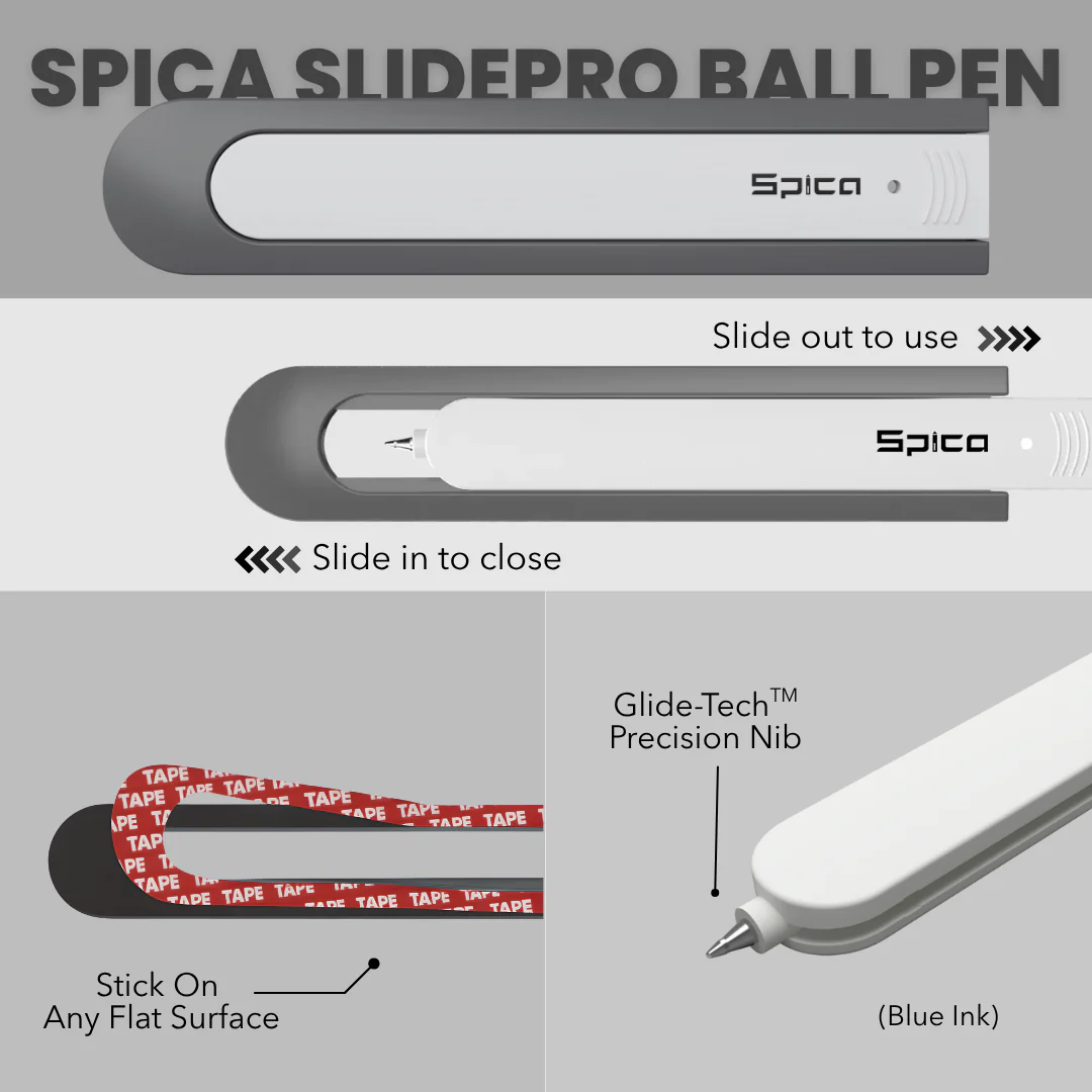 Spica SlidePro Multipurpose Utility Ball Pen (Pack of 16) - Image 6