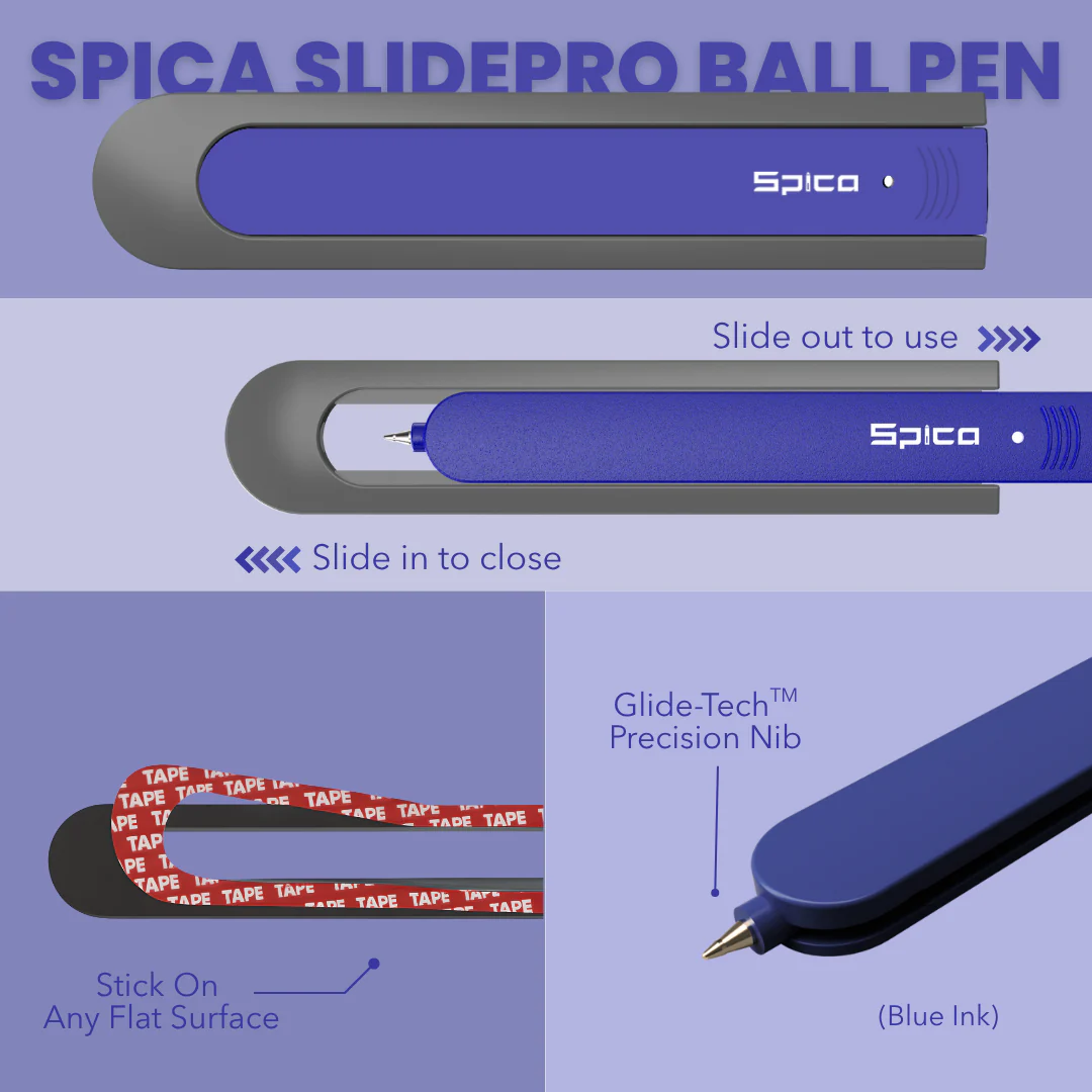 Spica SlidePro Multipurpose Utility Ball Pen (Pack of 16) - Image 8