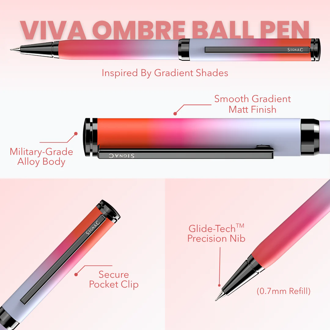 Northern Light Series Dual Shade Premium Metallic Ball Pen with Matte Finish - Fiery Ice - Image 2