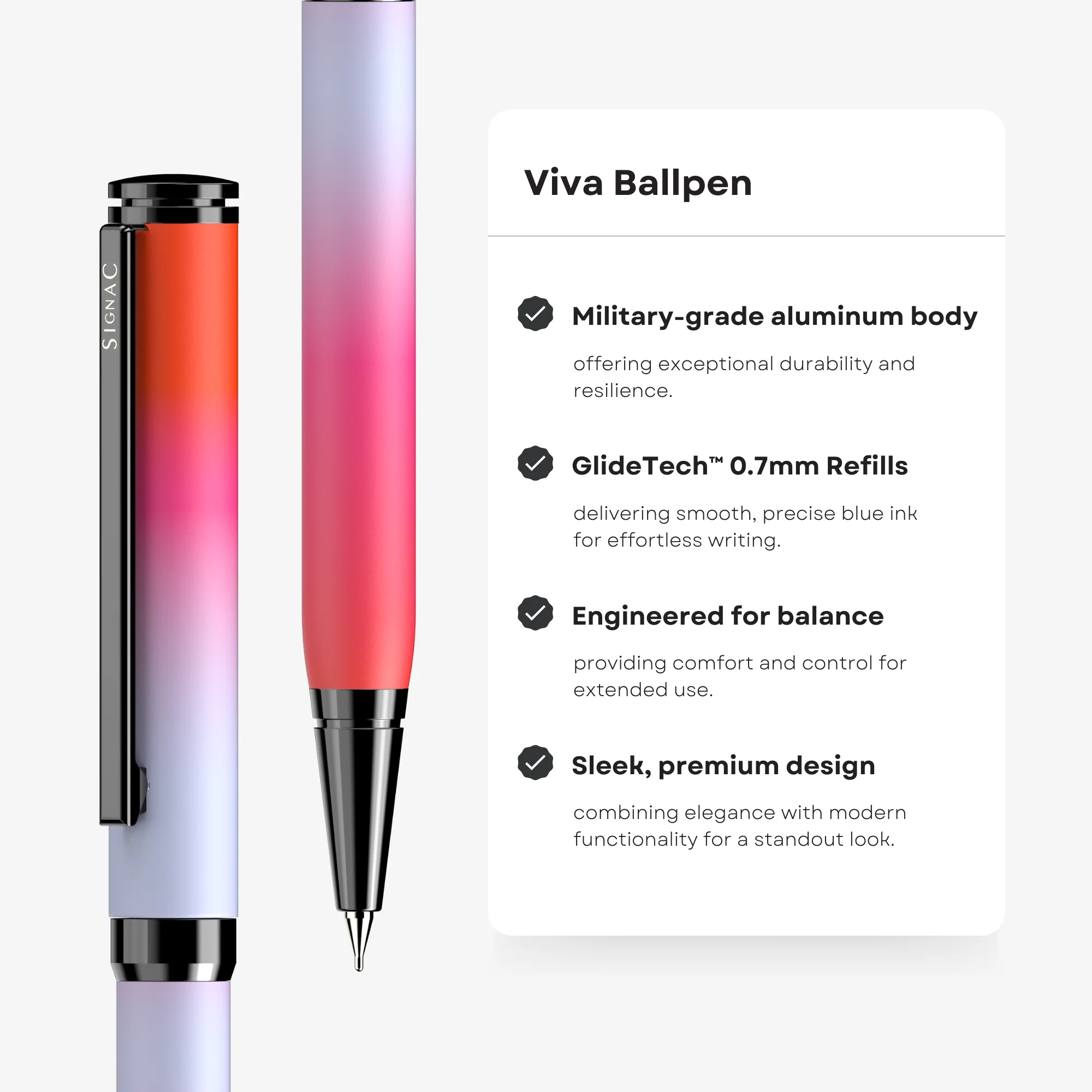 Northern Light Series Dual Shade Premium Metallic Ball Pen with Matte Finish - Fiery Ice - Image 9