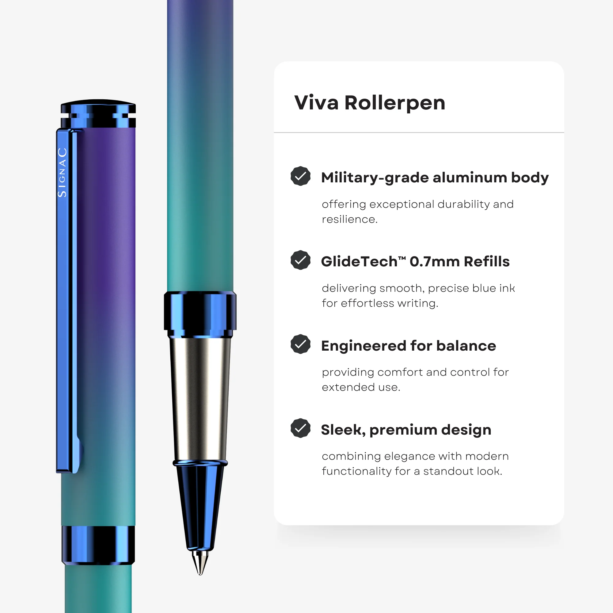 Northern Light Series Dual Shade Premium Metallic Roller Pen with Matte Finish - Arctic Glow - Image 9