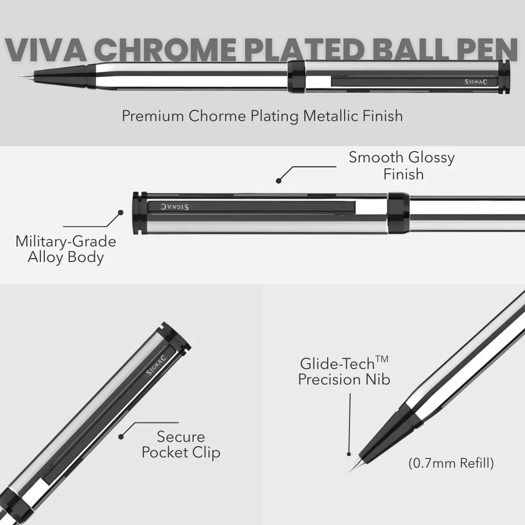 Viva Premium Metallic Plated Pen Set - Titanium Jet Black - Image 13