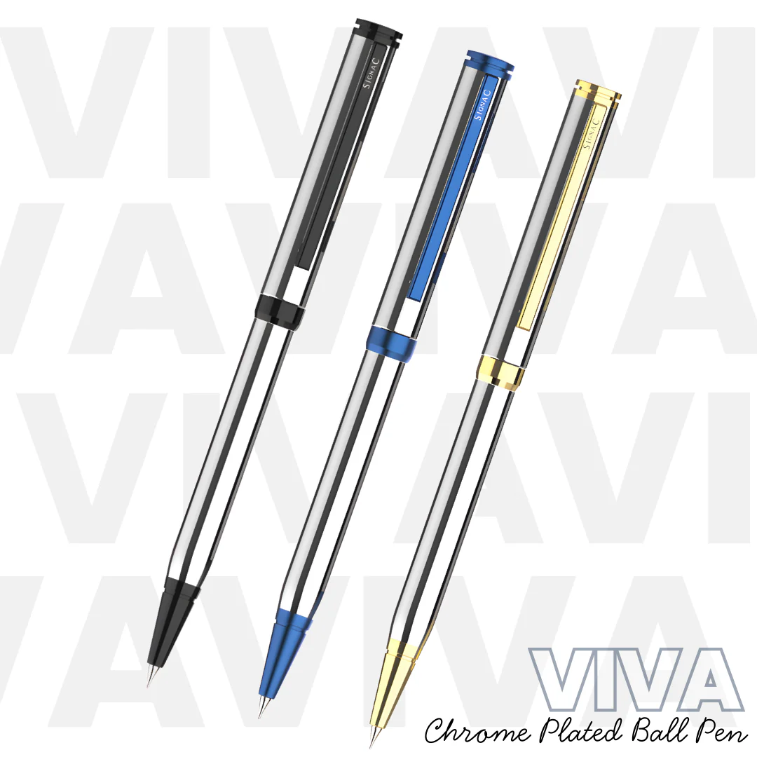 Viva Premium Metallic Plated Ball Pen - Titanium Midnight Blue - Image 10