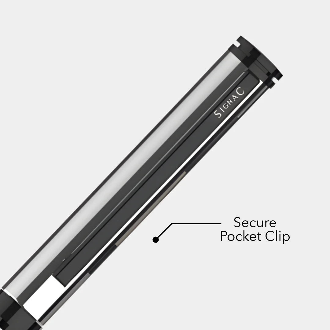 Viva Premium Metallic Plated Roller Pen - Titanium Jet Black - Image 12