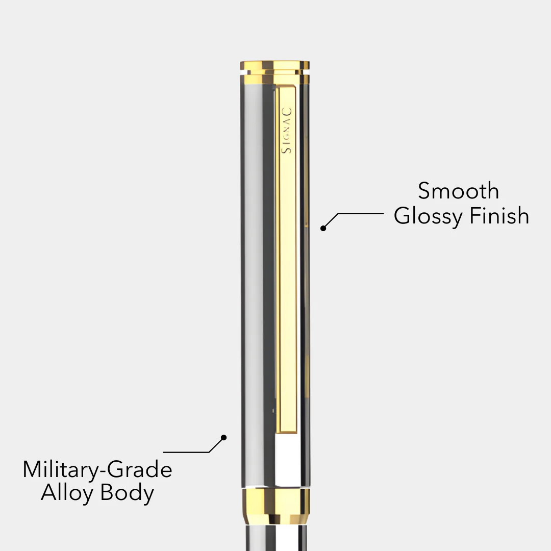 Viva Premium Metallic Plated Roller Pen - Titanium Jet Black - Image 14