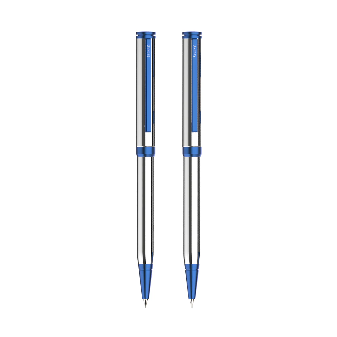 Viva Premium Metallic Plated Ball Pen - Titanium Midnight Blue - Image 15