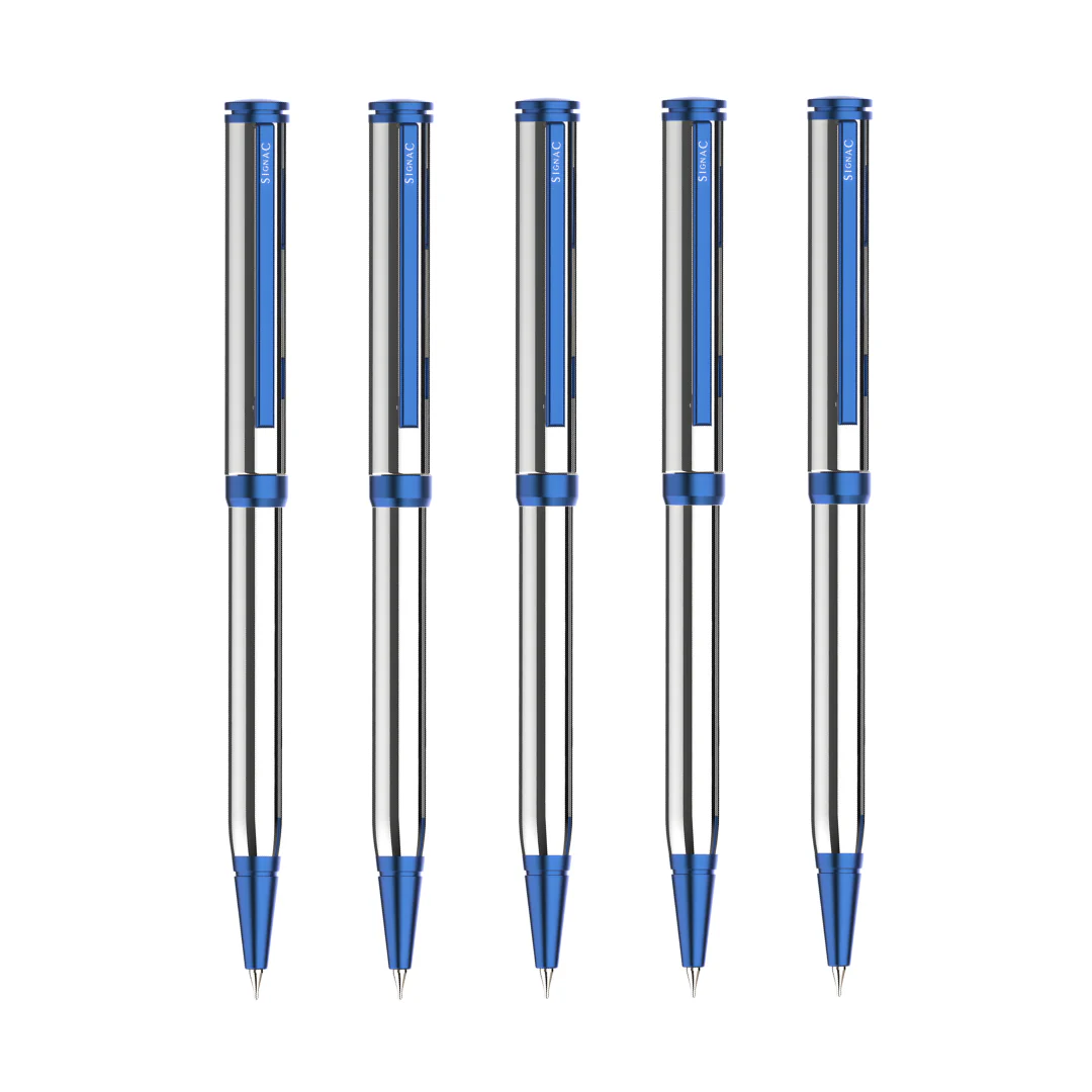 Viva Premium Metallic Plated Ball Pen - Titanium Midnight Blue - Image 16