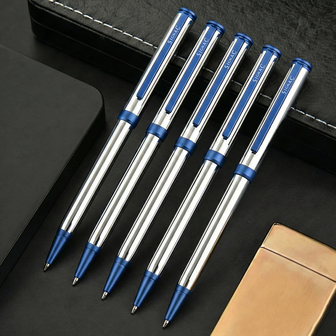Viva Premium Metallic Plated Ball Pen - Titanium Midnight Blue - Image 18