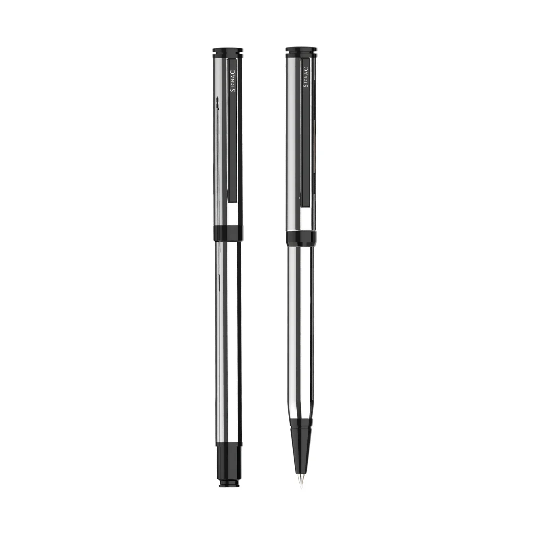 Viva Premium Metallic Plated Pen Set - Titanium Jet Black - Image 9