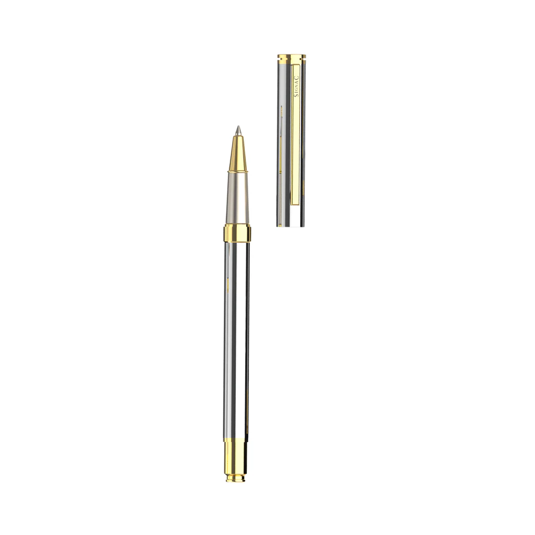 Viva Premium Metallic Plated Roller Pen - Titanium 24K Gold - Image 15