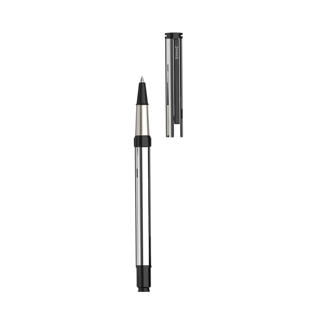 Viva Premium Metallic Plated Roller Pen - Titanium Jet Black - Image 15