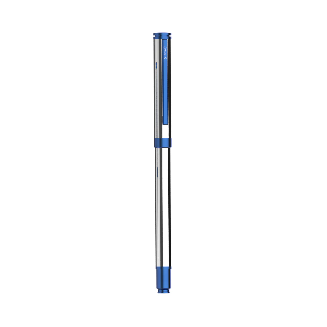 Viva Premium Metallic Plated Roller Pen - Titanium Midnight Blue - Image 9