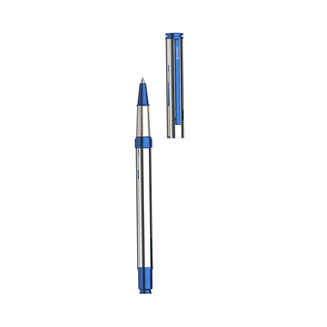 Viva Premium Metallic Plated Roller Pen - Titanium Midnight Blue - Image 15