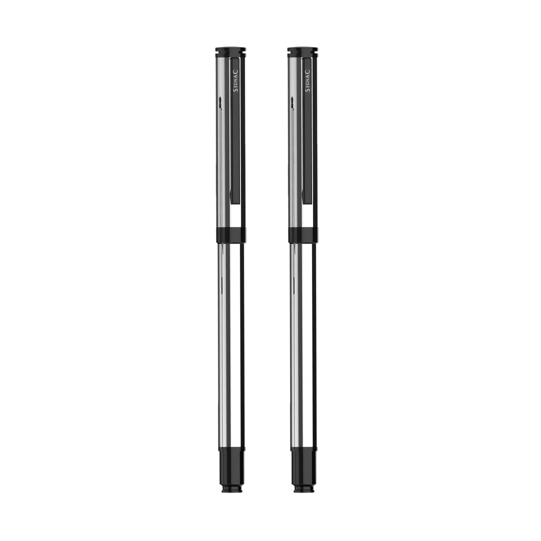 Viva Premium Metallic Plated Roller Pen - Titanium Jet Black - Image 16