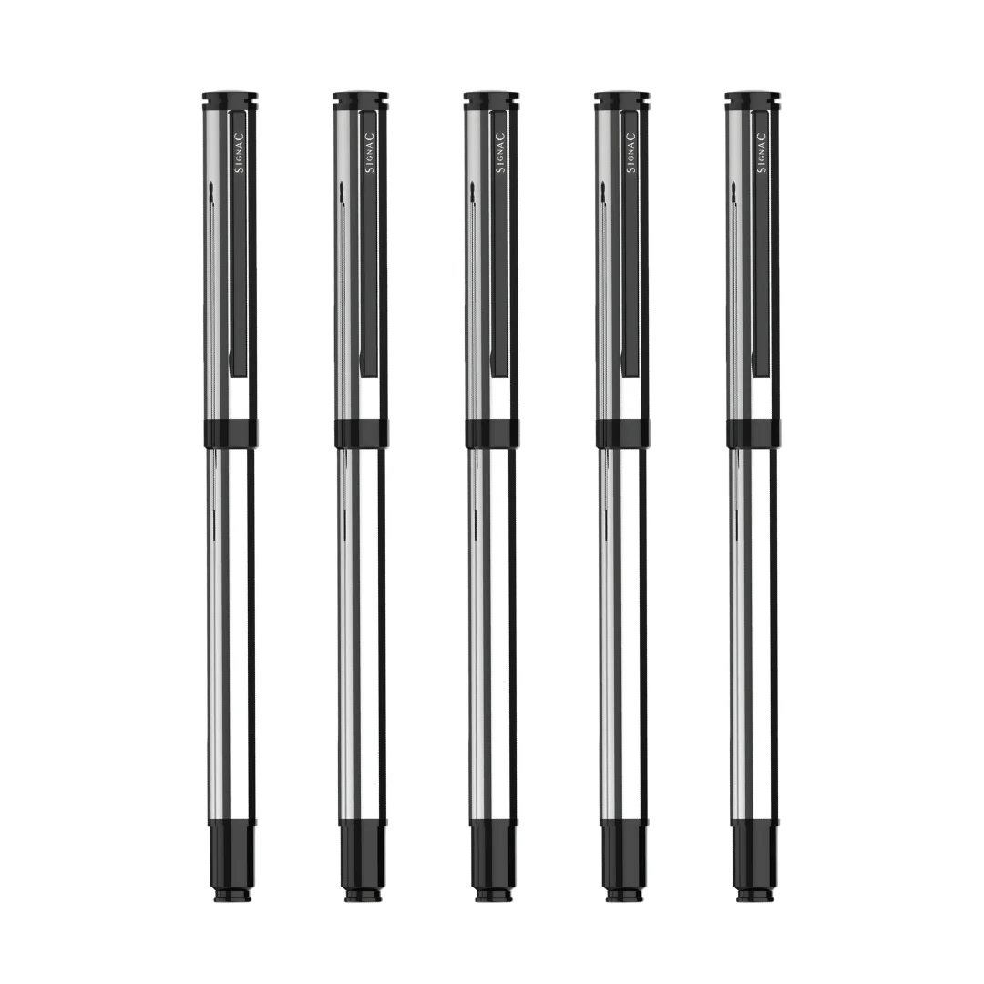Viva Premium Metallic Plated Roller Pen - Titanium Jet Black - Image 17