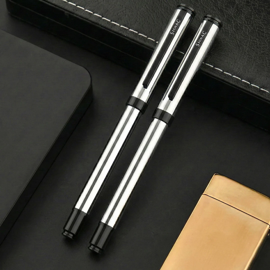 Viva Premium Metallic Plated Roller Pen - Titanium Jet Black - Image 18