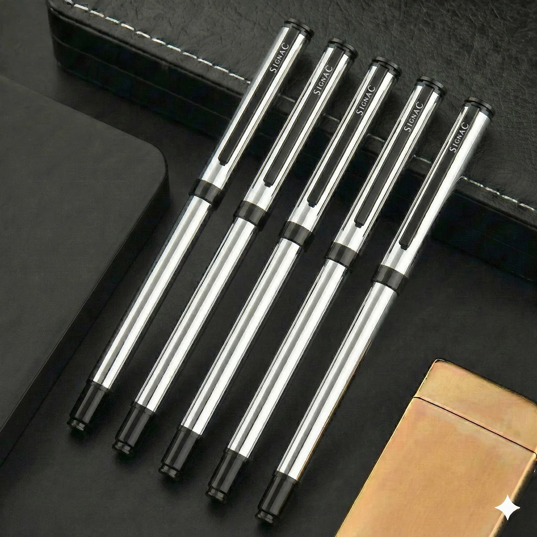 Viva Premium Metallic Plated Roller Pen - Titanium Jet Black - Image 19