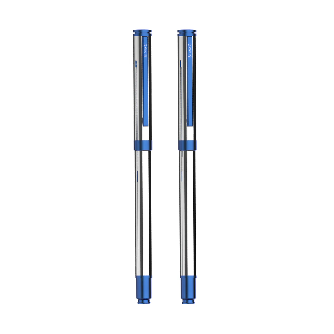 Viva Premium Metallic Plated Roller Pen - Titanium Midnight Blue - Image 16