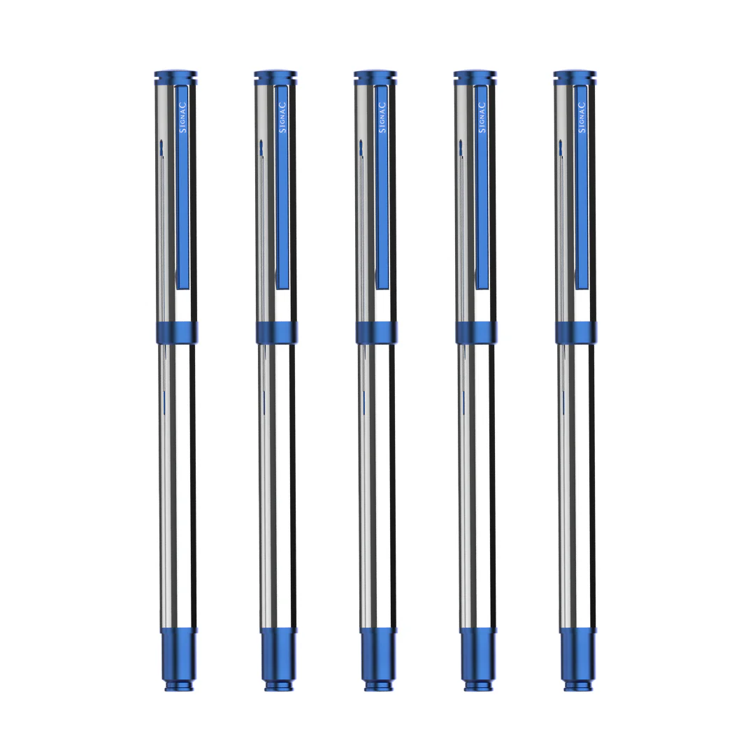Viva Premium Metallic Plated Roller Pen - Titanium Midnight Blue - Image 17