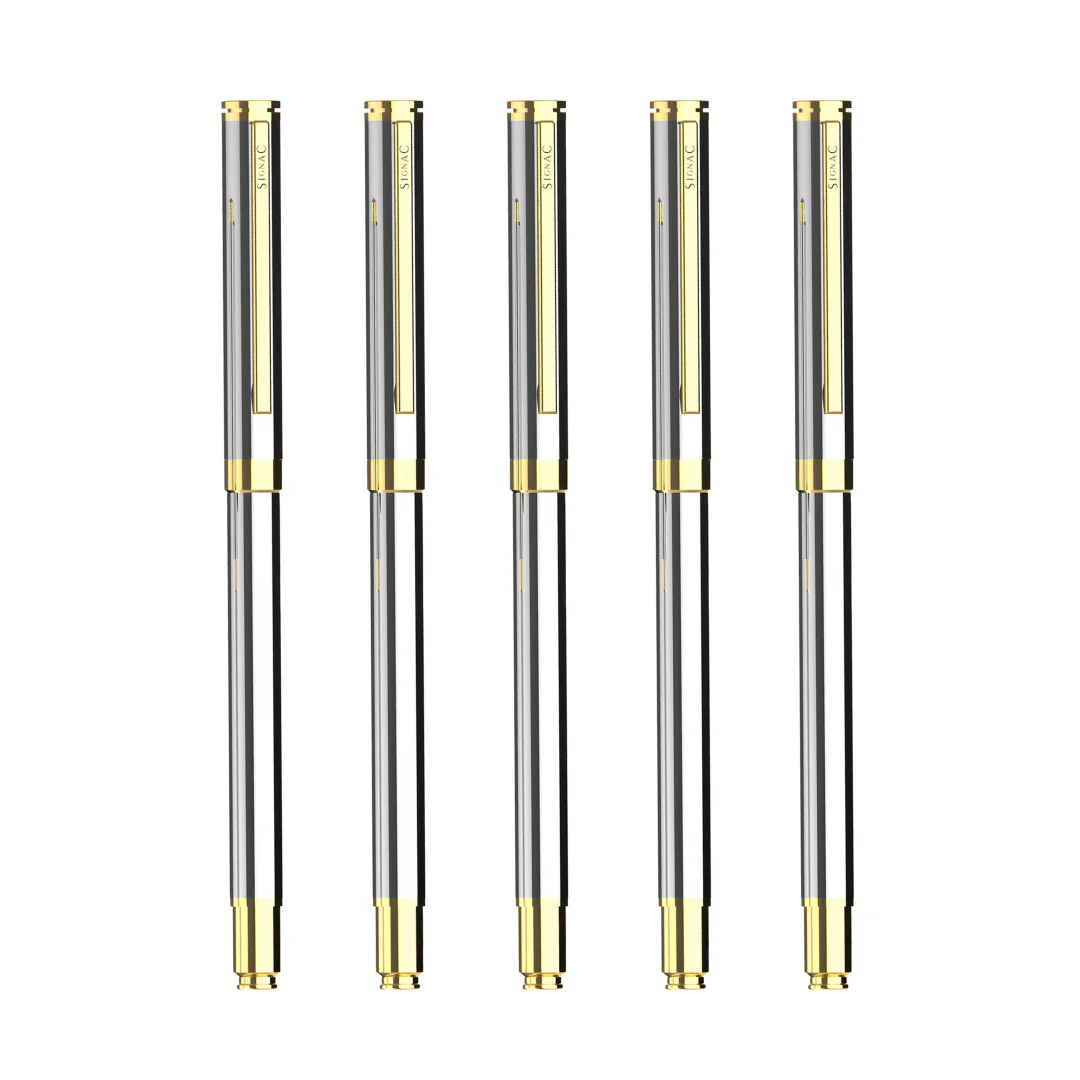 Viva Premium Metallic Plated Roller Pen - Titanium 24K Gold - Image 17