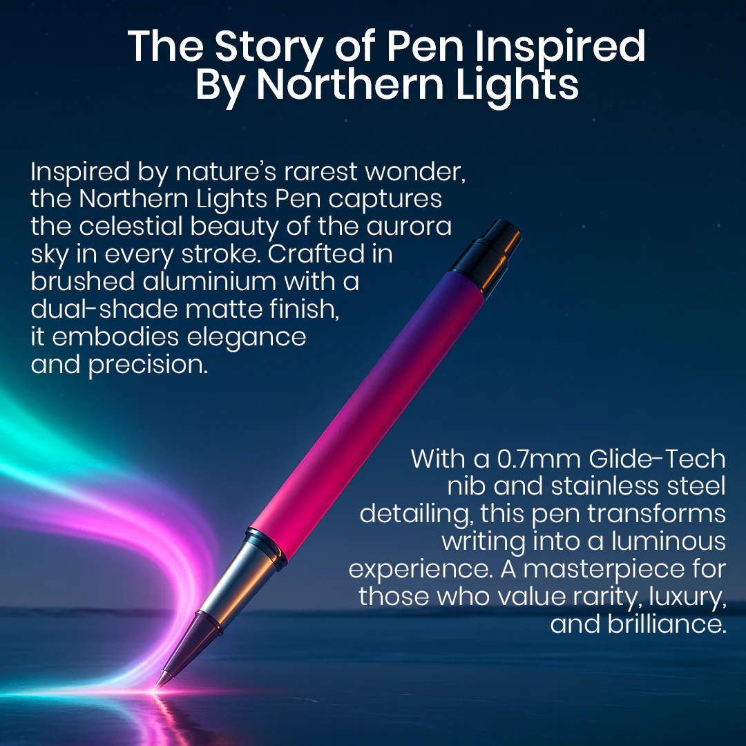 Northern Light Series Dual Shade Premium Metallic Ball Pen with Matte Finish - Fiery Ice - Image 4